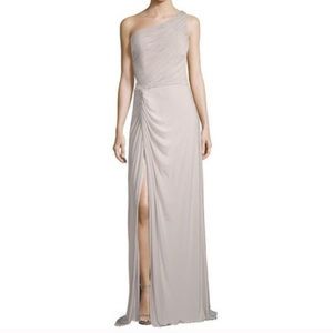 Rene Ruiz One-Shoulder Grey Jersey Draped Gown Women’s Plus Size 18 Formal Prom